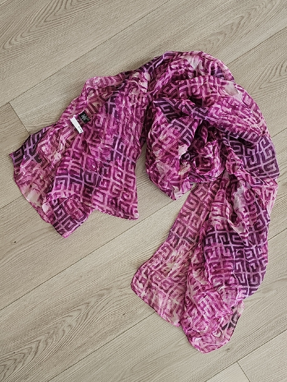 Givenchy Silk 4G Monogram Purple Scarf 66x24" *Read Condition